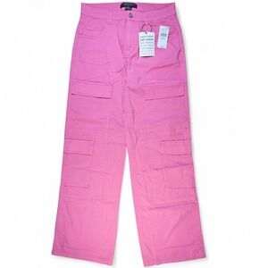 Sanctuary Pink Cargo Pants Size 28 High Rise Wide Leg Utility Pockets Relaxed